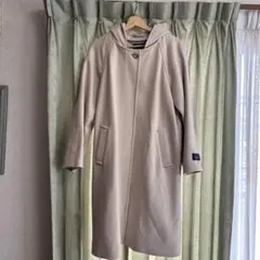 SHIPS フード付きロングコート 淡いベージュ