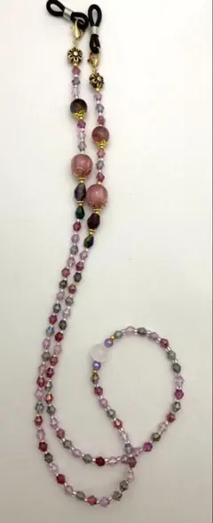 【M201】ハンドメイド　眼鏡・マスクストラップ 紫の実③
