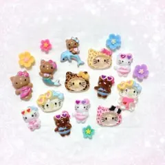 夏♡ ギャルキティ ガングロ 日焼け ネイルパーツ ハイビスカス ヒョウ柄のサムネイル
