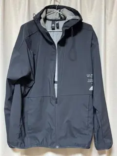 adidas フード付きナイロンジャケット L ブラック