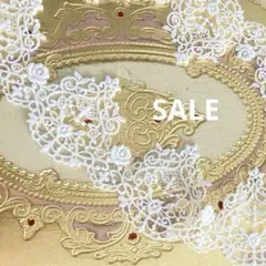 ケミカルレース スカラップ薔薇 柔軟艶高品質ホワイト 2.6m 1.6m+1m