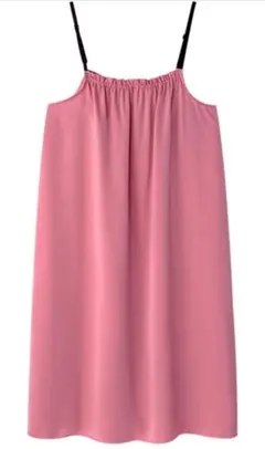 〆ルームウェア レディース パジャマ ネグリジェ ピンク Sサイズ キャミワンピ
