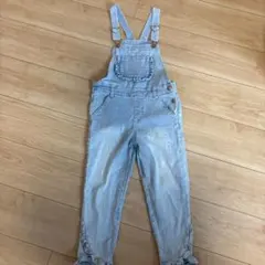 フリル付きライトブルーオーバーオール　120センチ