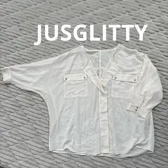 JUSGLITTY ジャスグリッティー　五分袖 シャツ ポケット付き