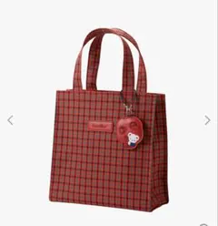 メルカリ内最安値　familiar トートバッグ 赤チェック　美品