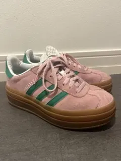adidas GAZELLE 厚底 スニーカー ピンク グリーン
