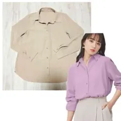 GU ジーユー ドレープレギュラーカラーシャツ[長袖]