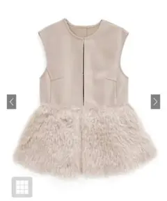 ファー切替 ペプラムジレ ノースリーブ