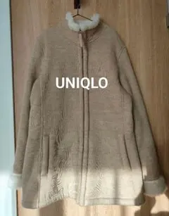 UNIQLO フリースジャケット ベージュ　ボアブルゾンアウターL ユニクロ