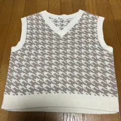 C.O.L.U.Z.A ハニーズ　ニットベスト　千鳥格子柄　M