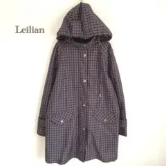 レリアン/Leilian】レインウェア　スプリングコート　チェック　ポリエステル