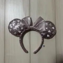 ピンク ハート柄 スパンコール カチューシャ