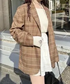 カスタネ　ジャガードチェックジャケット