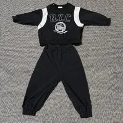 b.ROOM セットアップ 100cm シャカシャカ　黒 キッズ　子供服