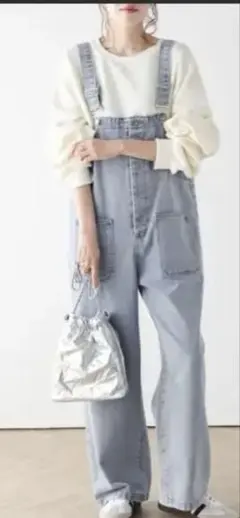 ライトブルー デニム サロペット