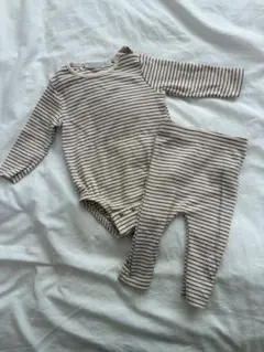 ZARA BABY ブラウンボーダー ボディスーツ&レギンスセット