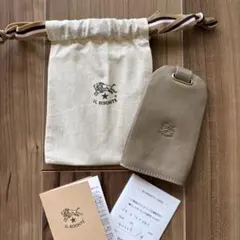 【新品未使用】IL BISONTE グレー　レザー キーケース 411225