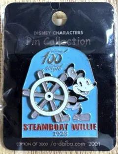 ミッキーマウス　ピンバッジ STEAMBOAT WILLIE 1928
