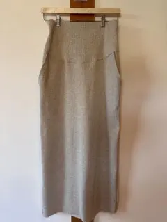 [新品未使用] andme アンドミー マタニティスカート 杢ベージュ