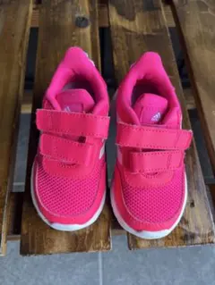 adidas ピンク スニーカー ベルクロ　14.0センチ
