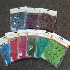 100%フェルト デコレーションパーツ 9色セット 蝶 ハート