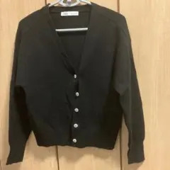 【ZARA】黒 長袖カーディガン S