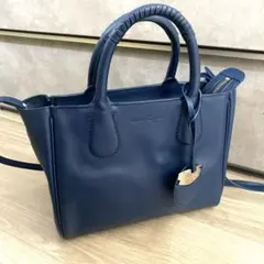 ノリータ フェラガモ ハンドバッグ レザー トートバッグ 青 ブルー 美 
