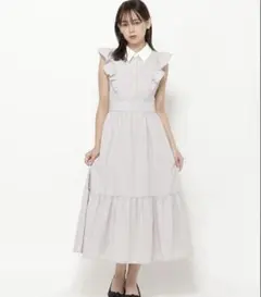 レディアゼル　クレリックフリルシャツワンピース （ベージュ）