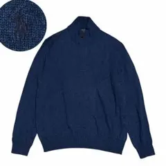 POLO RALPH LAUREN ハーフジップ ニットセーター ブルー L