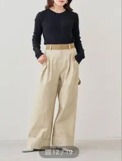 MEDE19F　コットンリブカットソー　ブラック　Mのサムネイル