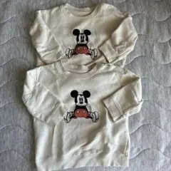 ユニクロ ミッキー トレーナー 白 80cm セット