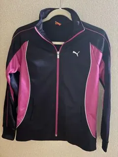 PUMA ジャージS 黒/ピンク