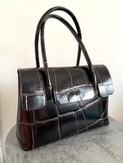 LILY ハンドバッグ REAL MIND ラージクロコ型押し牛革