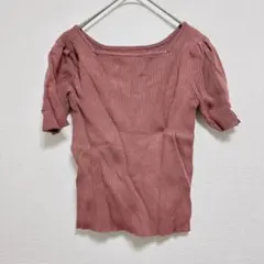 GRL リブ編み パフスリーブ 半袖ニット 〖M〗 ピンク ✨新品未使用✨