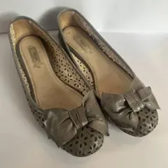 PRADA 38 1/2 25.5cm フラットシューズ バレリーナ グレーのサムネイル