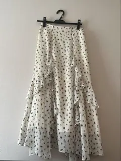 【mystrada】ドット柄フリルロングスカートのサムネイル