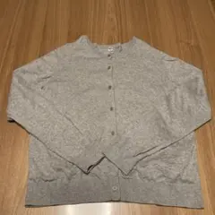 ユニクロ　UVカット　クルーネック　カーディガン　グレー　XL