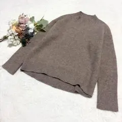 ユニクロ UNIQLO スフレヤーンモックネックセーター 長袖 ブラウン S