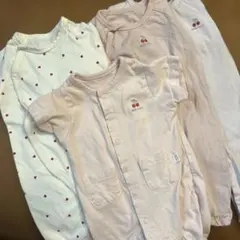 いちご柄・チェリー刺繍ロンパース