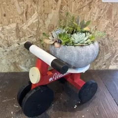 木製 三輪車型 プランターラック フラワースタンド 花台　多肉棚　多肉植物のサムネイル