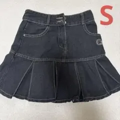 レディース デニム スカート プリーツ