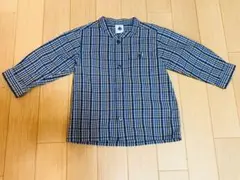 プチバトー  長袖バンドカラーチェックシャツ 12m 74cm