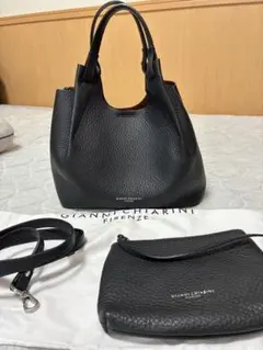 ジャンニキアリーニ デュア 2WAY レザー ショルダーバッグ トートバック