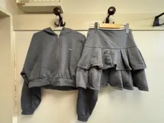 MAJESTIC LEGON グレー フード付きジャケット スカートセッ