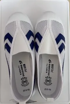 ムーンスター 上履き 23.5 EE ホワイト/ネイビー