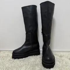 美品✨ JEANASIS ジーナシス 厚底 ビガーロングブーツ Lレザー　黒