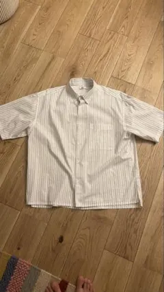 ユニクロC ブロードオーバーサイズシャツ　ストライプ