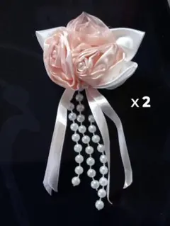 かのママ様専用です。ピンクのローズコサージュ 2セット