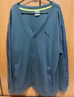 PUMA Vネックカーディガン XL ダークグリーン