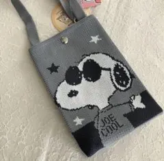 新品⭐︎スヌーピー ニットショルダーバッグ　ニットバッグ JOECOOL